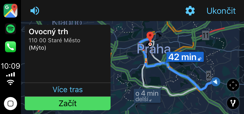 Google Maps v Apple Carplay nově od iOS 12